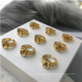 Shangjie OEM Anillos Oficina de moda Lady Rings Jewelry Anillo ajustable con anillo de oro para mujeres